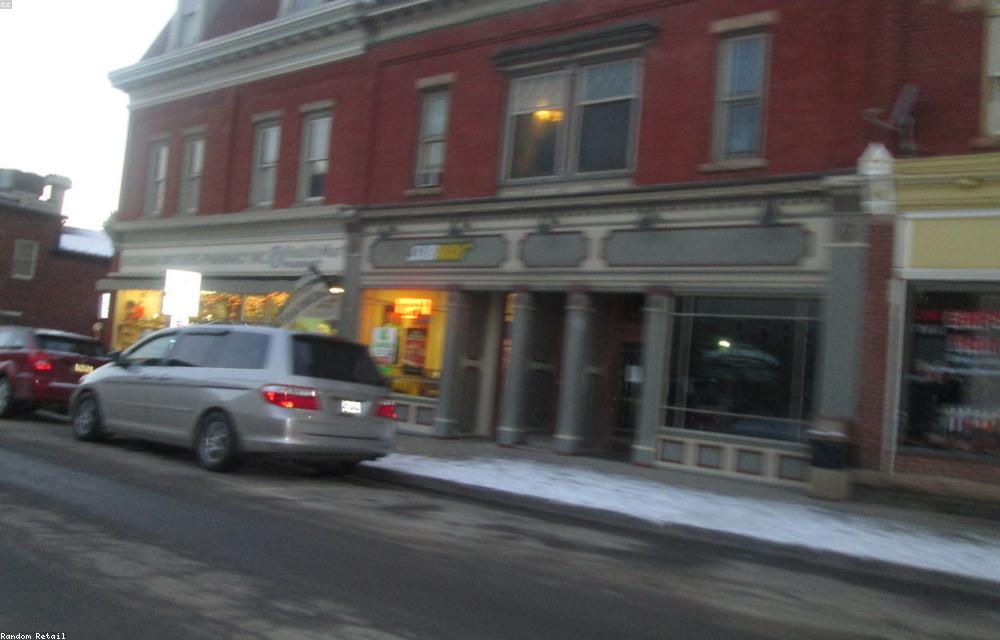 Retail storefront and shoppers
